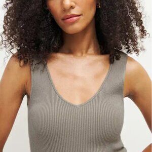 Reformation Ran Cotton Sweater Tank Concrete - Size M